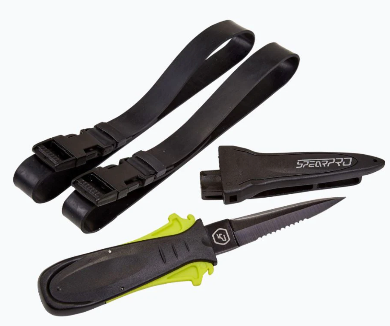 SPEARPRO RIBBON KNIFE TEFLON & ACID GREEN HANDLE - 9CM